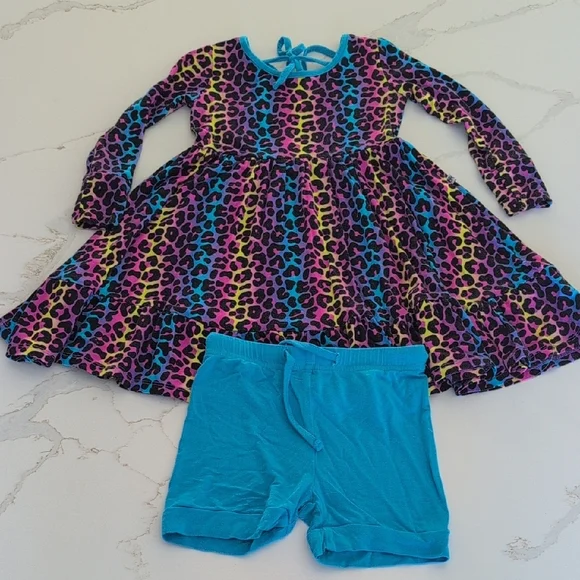 Bums & Roses Girls' Multicolor Leopard Print Dress - 3T - Picture 4 of 6